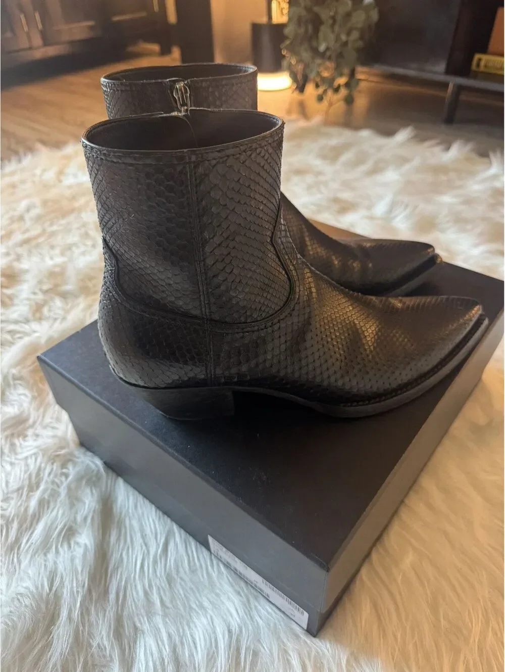 SAINT LAURENT PARIS PYTHON LUKAS 40 ZIP BOOTS